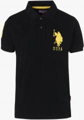 U S Polo Assn Kids Black Solid Polo T shirts boys