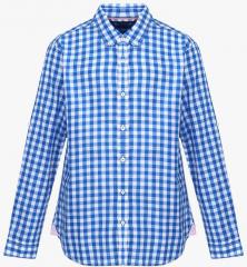 U S Polo Assn Kids Blue & White Checked Casual Shirt boys