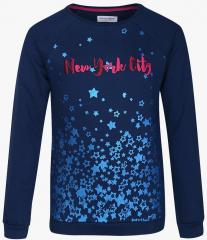 U S Polo Assn Kids Blue Printed Sweatshirt girls