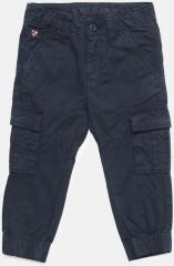 U S Polo Assn Kids Blue Slim Fit Solid Cargos boys