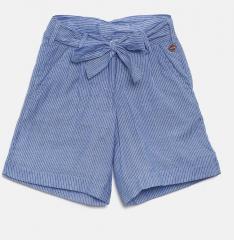 U S Polo Assn Kids Blue Slim Fit Striped Culottes girls