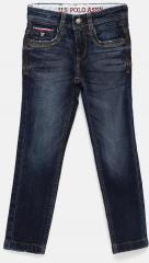 U S Polo Assn Kids Blue Slim Fit Washed Stretchable Jeans boys