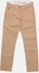 U S Polo Assn Kids Khaki Self Design Trouser boys