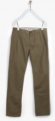 U S Polo Assn Kids Khaki Solid Slim Fit Trouser boys