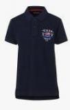 U S Polo Assn Kids Navy Blue Printed Regular Fit Polo T shirt boys