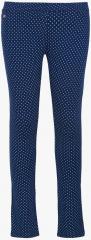 U S Polo Assn Kids Navy Blue Printed Slim Fit Regular Trouser girls