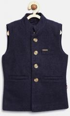 U S Polo Assn Kids Navy Blue Solid Nehru Jacket boys