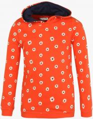 U S Polo Assn Kids Orange Printed Sweatshirt girls