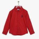 U S Polo Assn Kids Red Regular Fit Casual Shirt boys