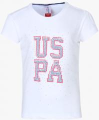 U S Polo Assn Kids White Casual Top girls