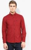 U S Polo Assn Maroon Solid Regular Fit Casual Shirt Men