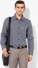 U S Polo Assn Navy Blue Checked Tailored Fit Formal Shirt men