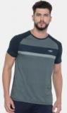 U S Polo Assn Navy Blue Colourblocked Regular Fit Round Neck T Shirt men