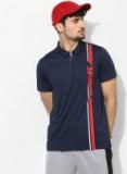 U S Polo Assn Navy Blue Solid Polo Collar Tshirt Men