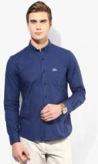 U S Polo Assn Navy Blue Solid Regular Fit Casual Shirt men