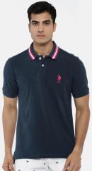 U S Polo Assn Navy Solid Polo Collar T Shirt men