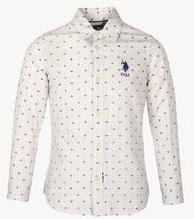 U S Polo Assn Off White Casual Shirt boys