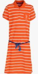 U S Polo Assn Orange Casual Dress girls