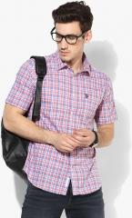 U S Polo Assn Orange Solid Regular Fit Casual Shirt men