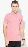 U S Polo Assn Pink Solid Polo T Shirt women