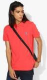 U S Polo Assn Pink Solid Regular Fit Polo T Shirt men