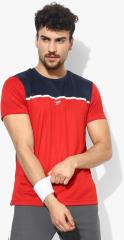 U S Polo Assn Red Colourblocked Round Neck T shirt men