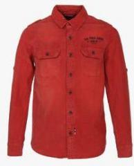 U S Polo Assn Red Regular Fit Casual Shirt boys