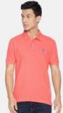 U S Polo Assn Red Solid Polo Collar T Shirt Men