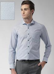 U S Polo Assn Tailored Blue Printed Slim Fit Formal Shirt men