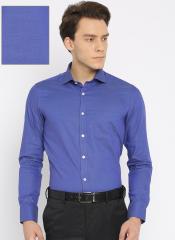 U S Polo Assn Tailored Blue Tailored Fit Self Design Formal Shirt men