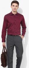 U S Polo Assn Tailored Maroon Slim Fit Formal Shirt men