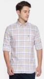 U S Polo Assn U.S. Polo Assn. Men Beige & White Checked Casual Shirt men