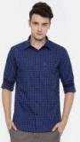 U S Polo Assn U.S. Polo Assn. Men Blue & Black Tailored Fit Checked Casual Shirt men