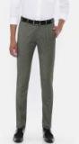 U S Polo Assn U.S. Polo Assn. Men Grey Super Slim Fit Solid Formal Trousers Men