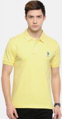 U S Polo Assn U.S. Polo Assn. Men Yellow Solid Polo Collar T shirt men