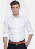 U S Polo Assn White Regular Fit Printed Semiformal Shirt Men