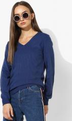 U S Polo Assn Women Blue Solid Sweater women