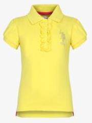 U S Polo Assn Yellow Casual Top girls