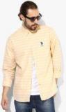 U S Polo Assn Yellow Striped Slim Fit Casual Shirt men