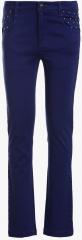 Ufo Blue Solid Trouser girls