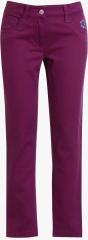 Ufo Magenta Solid Jeans girls