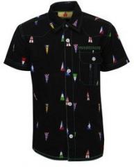 Ufo Navy Blue Casual Shirt boys