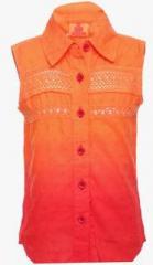 Ufo Orange Casual Top girls