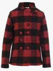 Ufo Red Checked Winter Jacket girls