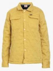 Ufo Yellow Self Pattern Winter Jacket boys