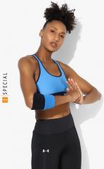 Under Armour Blue Crossback Solid Sports Bra women