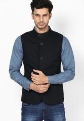 United Colors Of Benetton Black Colored Waistcoat men