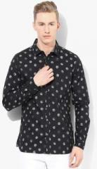 United Colors Of Benetton Black Printed Slim Fit Casual Shirt men