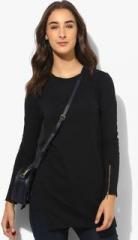 United Colors Of Benetton Black Solid Long Top women