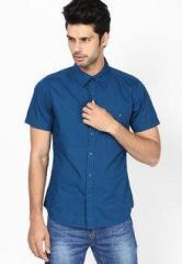 United Colors Of Benetton Blue Core Poplin Casual Shirt men